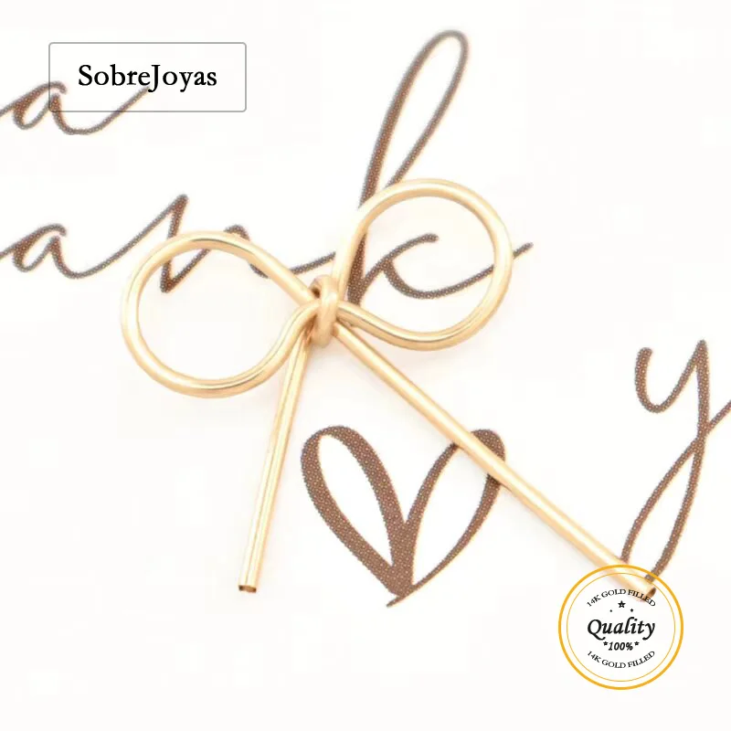 Ribbon Charm 14K Gold Filled Bow Charm for Earring Making Wire Wrapping Jewelry Findings Gold Tarnish Resistant Accessory