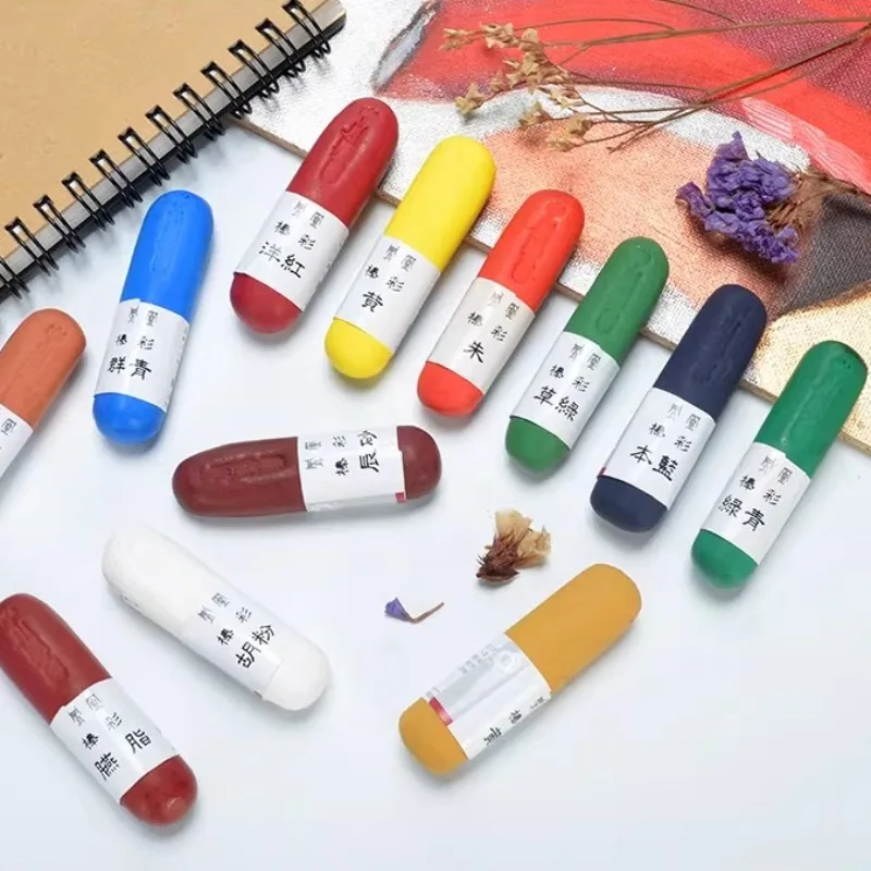 

Набор из 12 цветов: минеральные мелки-карандаши для рисования, для художников, для создания китайской живописи, граффити, с возможностью наслоения цветов