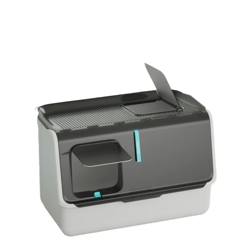 Extra large enclosed cat toilet, top in anti sand cat litter box, detachable and washable, front lifting cat litter box