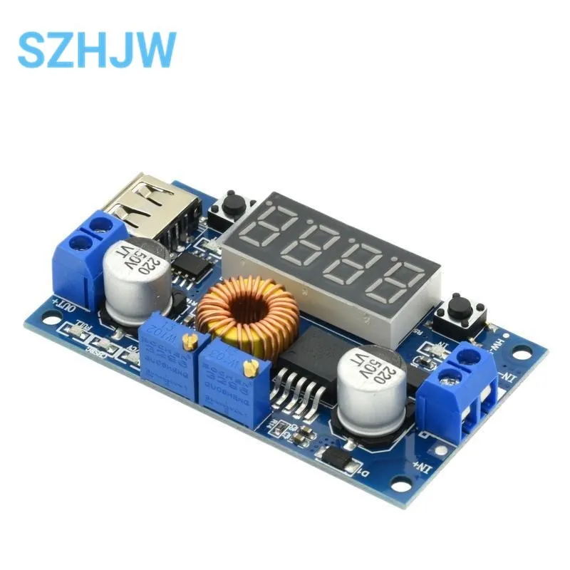 XL4015 75W DC-DC 5A Voltage Regulators Module Adjustable Buck Module With Voltmeter Display