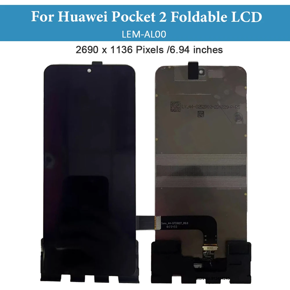 Imagem -02 - Display Lcd Dobrável Original para Huawei Pocket 6.94 Montagem de Tela Dobrável para Huawei Pocket2 Lem-al00 Substituição de Exibição