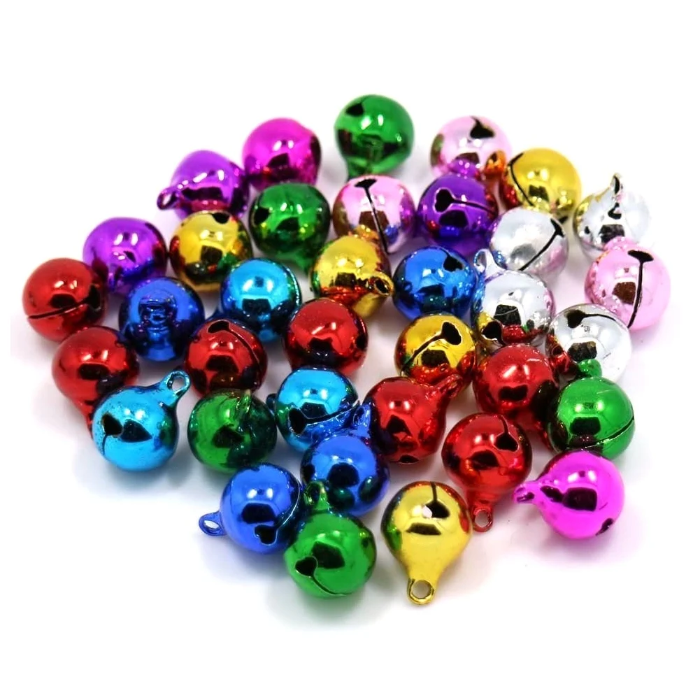 100 Pcs DIY Game Accessories, Electroplated Color Bells, One-Shaped Opening Bells for Party Decoration