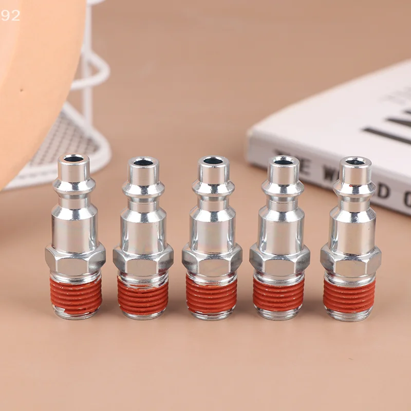 

5Pcs 1/4 Inch NPT External Thread Pneumatic Quick Coupling Male Connector Compressor Release Connectors Air Line Fitting