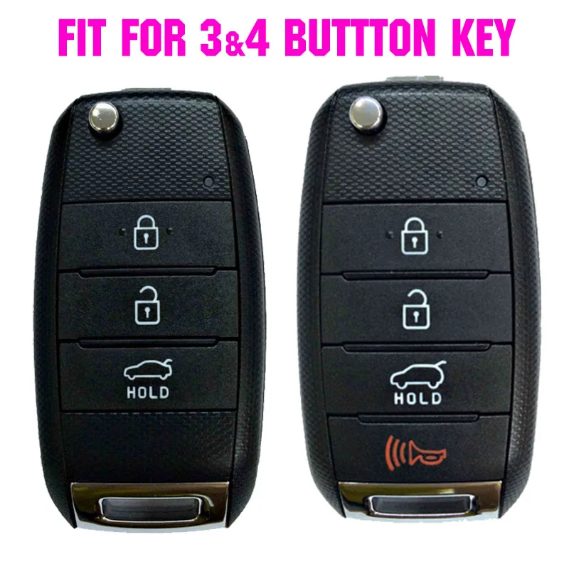 3 4 Button Silicone Key Cover Case Fob Fit For Kia Sportage Cerato Optima k5 Rio Carens Rando Ceed Picanto k2 Soul Sorento Ski