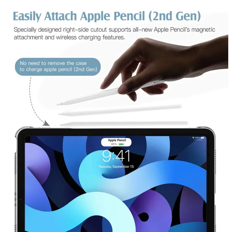 Ốp Lưng Dành Cho iPad Air 5th Thế Hệ 2022/ iPad Air 4 2020 10.9 Hỗ Trợ 2nd Gen Apple Pencil Sạc Slim đứng Bảo Vệ