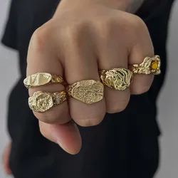 Ingemark Vintage Big Size Adjustable Open Rings for Men Fashion Statement Hip Hop Metal Finger Rings Grunge Jewelry Male Gift