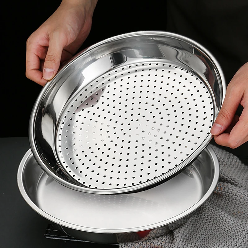 28/30/32/34/36Cm Rvs Stoomboot Rack Ronde Verdikte Stomen Lade Voor dumplings Vis Huishoudelijke Keuken Koken Gadgets