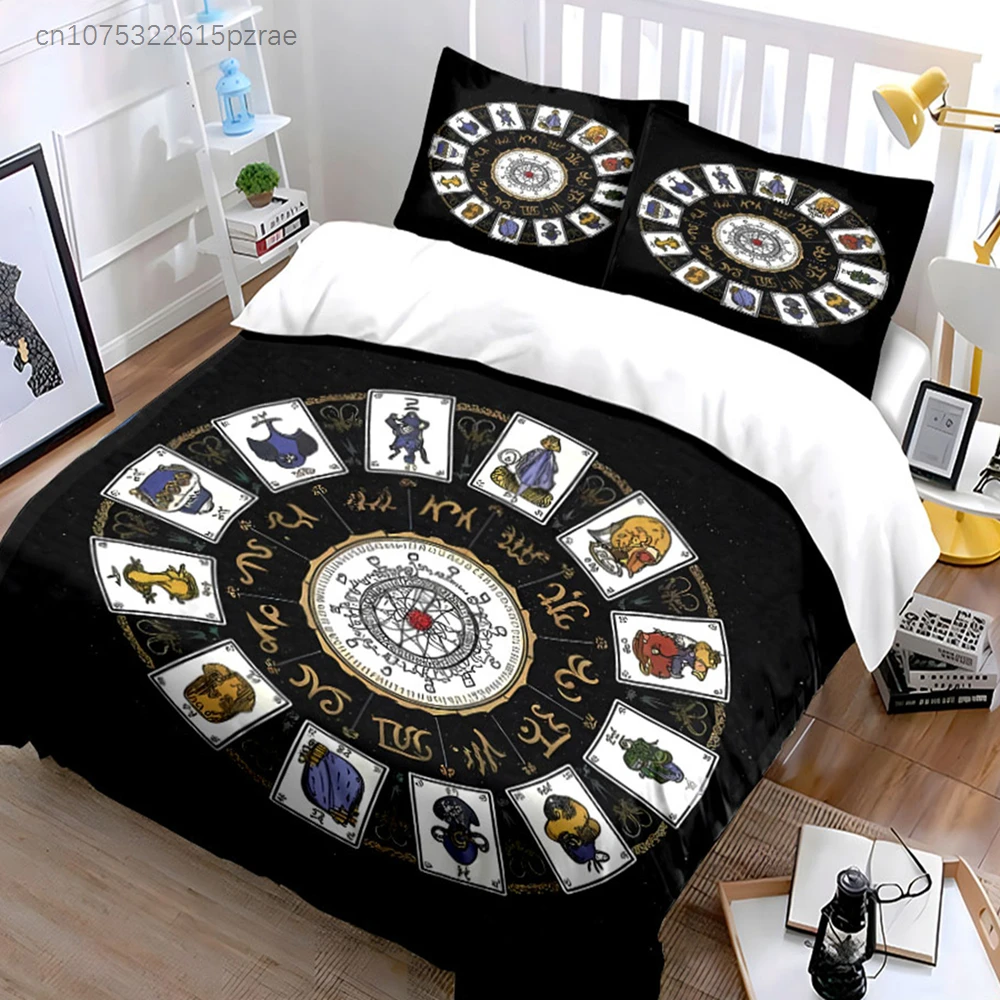 Astrology Theme Tarot Card Set Multiple Sizes kid's And adults' Bedroom Exquisite 3PC Bedding set, Gift