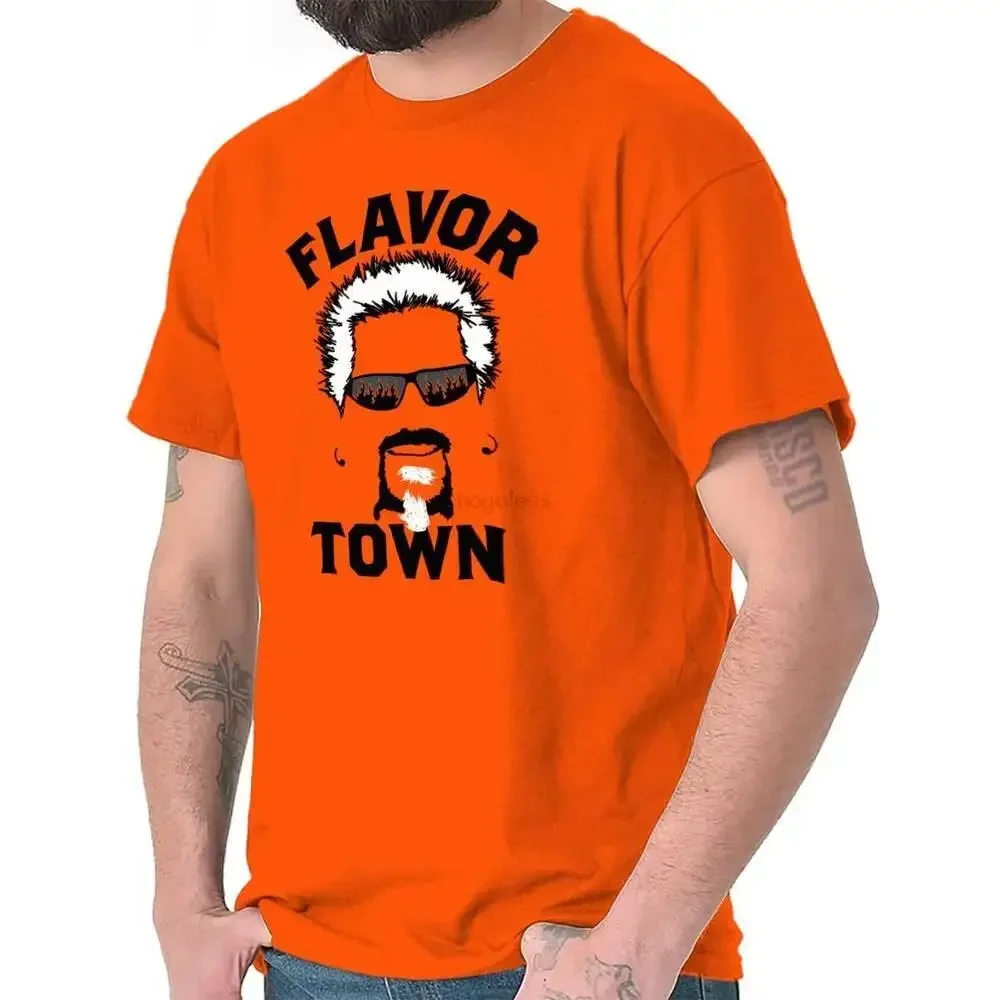 Flavor Town Funny Food Cook Chef Grillmaster Womens or Mens Crewneck T Shirt Tee