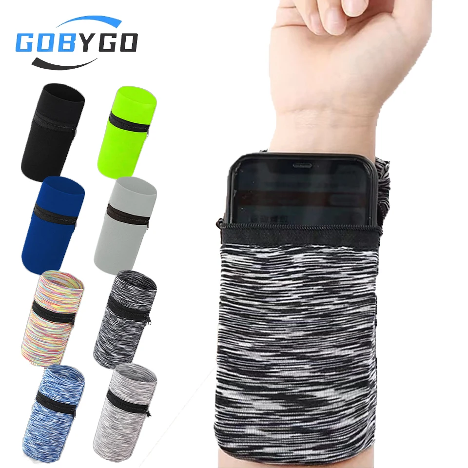 

GOBYGO 1Pcs Running Arm Band Bag Phone Key Coin Storage Lightweight Outdoor Gym Jogging Night Run High Elastic Sports Armband