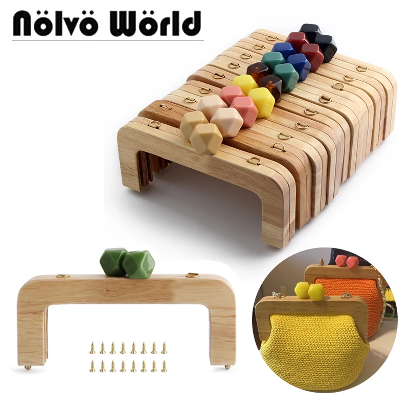 

Nolvo World 17 Colors Wooden Bags Closure Bag Frame Wood Handle Kiss Clasp Purse Lock DIY Accessories for Handbags