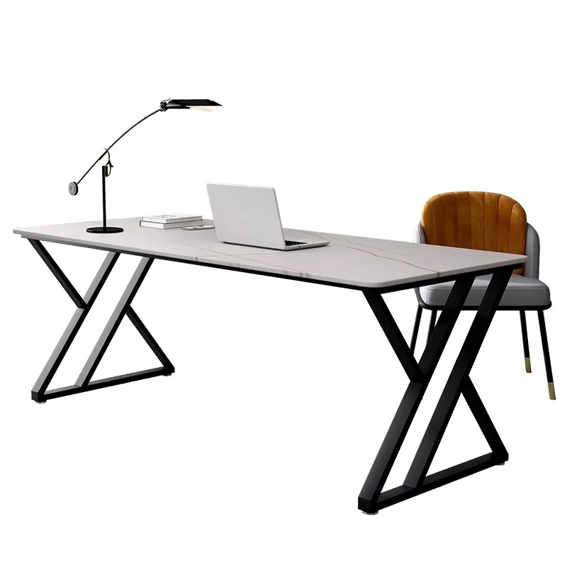 xx-Light Luxury Simple Modern Durable Metal Computer Desktop Writing Desk with Marble Surface for Small Family Bedroom*
