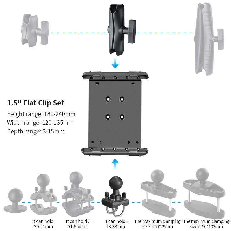 

VIN Car tablet holder multi-angle portable stand for oukitel RT3 pro motorcycle support and ipad for ram tablet