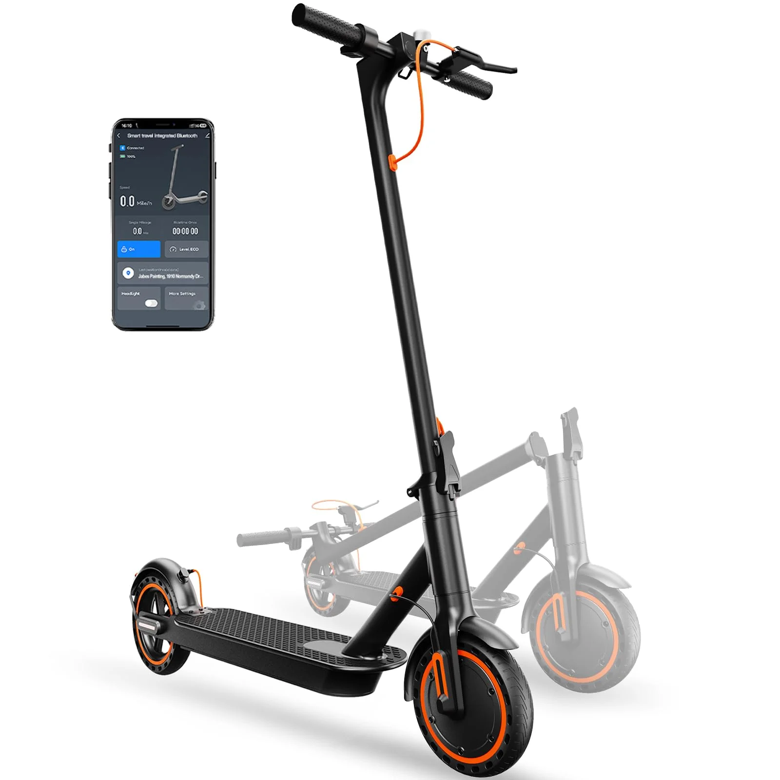 TODIMART ABE 8,5 Zoll Elektroroller für Erwachsene, Stadt-E-Scooter, Geschwindigkeit bis zu 20 km/h, 36V 7,8Ah Batterie, 30 km Reichweite, faltbar, APP-gesteuerter E-Scooter für Erwachsene, ideal für