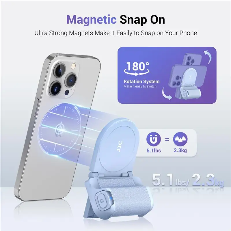 JJC Magnetic Phone Grip Phone Stand Grip tok Magsafe Camera Grip With Remote Control For iPhone 15 /15 Pro Max Shutter Grip