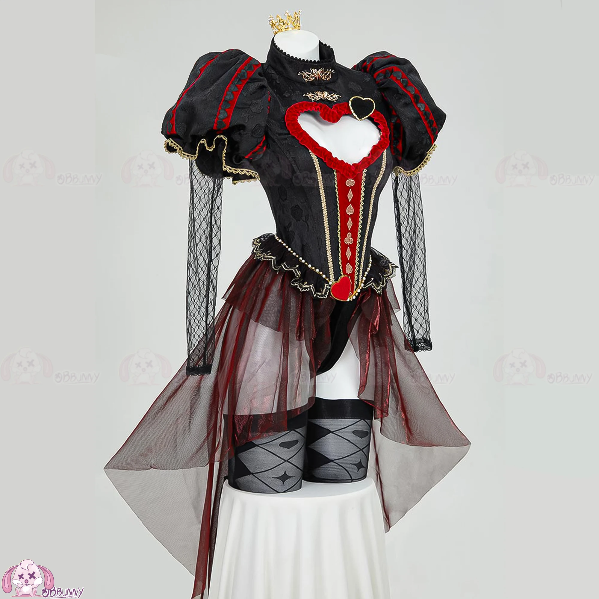 2026 القوطية خمر نمط القلب انقطاع ارتداءها مع قفازات تاج أنيمي الملكة مشتق تأثيري حلي النساء الملابس الداخلية ارتداءها #4