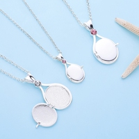H2O Locket Pendant Necklace Mermaid Silver Color with Crystal Just Add Water Necklaces TV Movies Jewelry for Women Girls