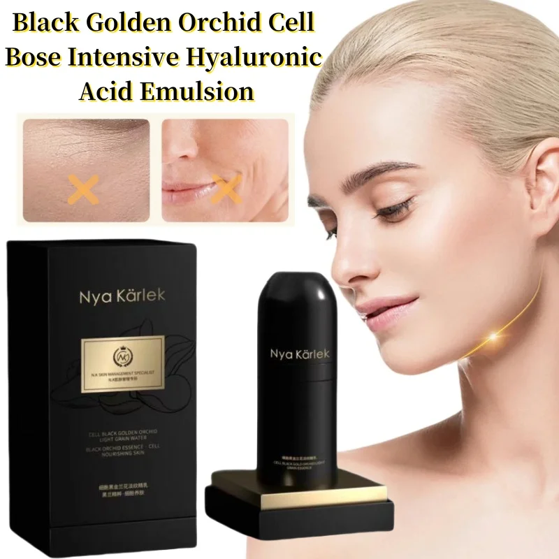 NyaKarlek Black Golden Orchid Cell Bose Because of Firming Hyaluronic Acid Emulsion Collagen Moisturizing and Revitalizing 80ml