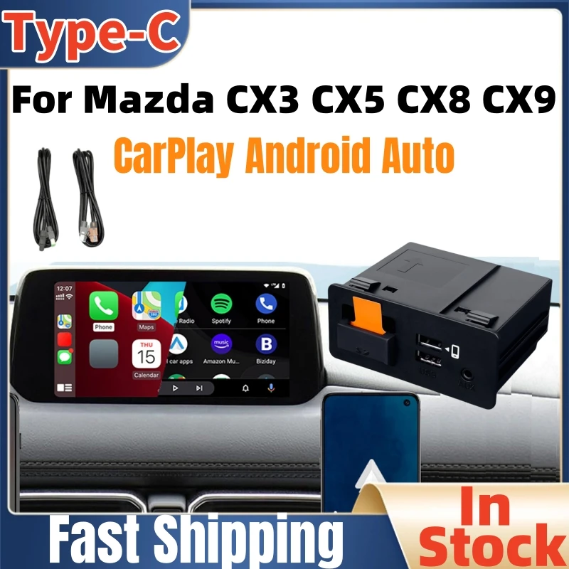 Wireless type-c CarPlay Android Auto Adapter UBS Hub OEM for Retrofit Mazda 2 3 6 CX3 CX5 CX8 CX9 MX5 Demio Miata TK78669U0C Kit