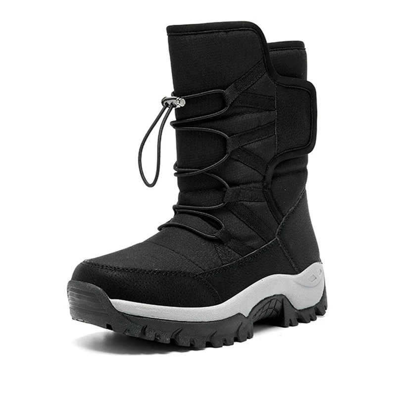 

CHRLCK Men's Winter Shoes Waterproof Boots Warm Plush Couple Women Boots Winter Outdoor Anti-Slip Ankle Boots Work Casual Boots