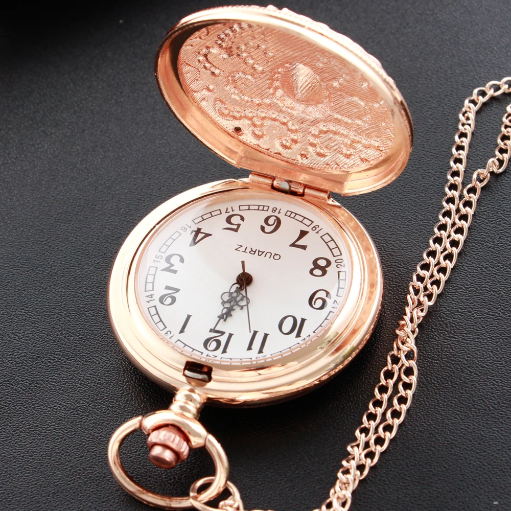 Exquisite Green Luxury Gemstone Diamond Rose Gold Quartz Pocket Watch Womens Necklace Clock Pendant Jewelry Accessories Gifts