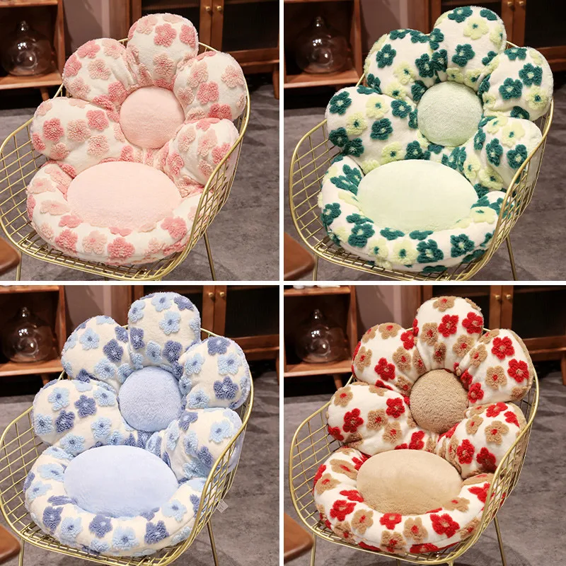 

Simulation Cartoon Flower Seat Cushion Soft Plush Plant Pillow Kawaii Giant Coloful Petal Plushies Cushion for Girls Presents