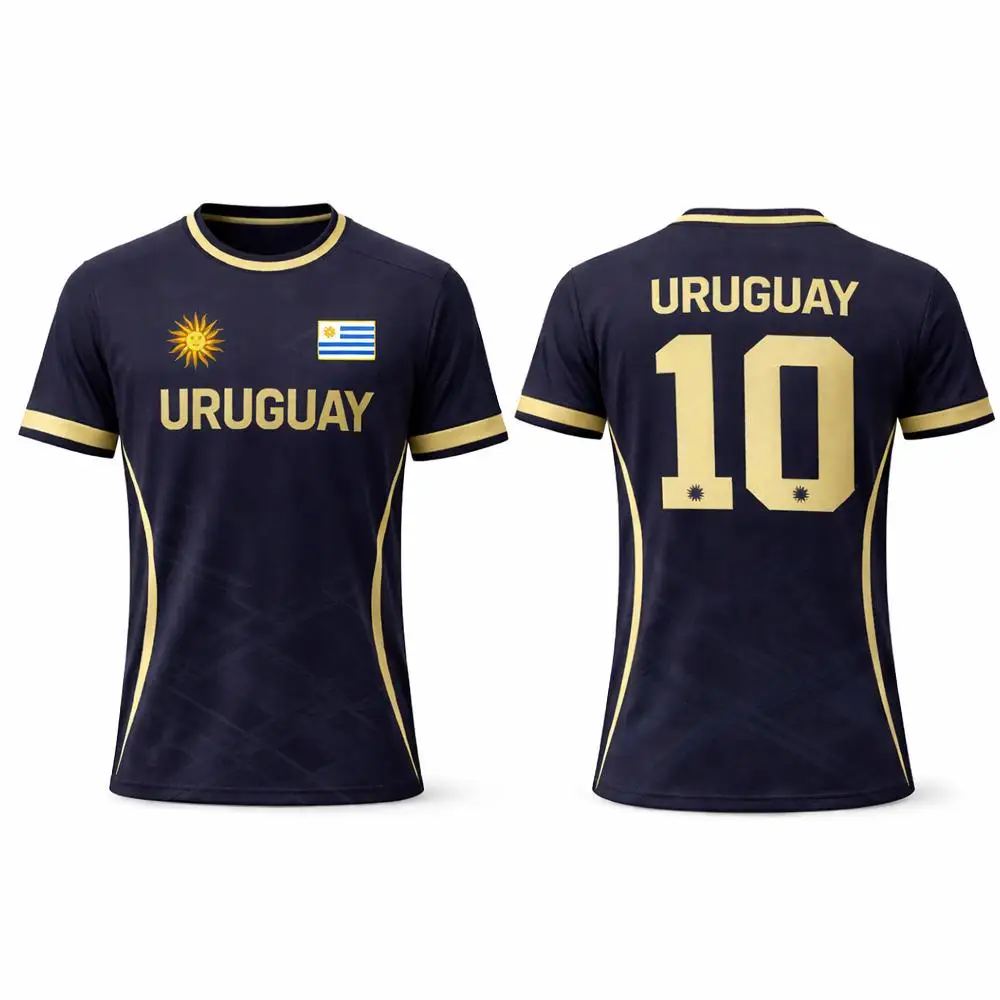 Uruguay Flag Print T-shirt 2026 Summer Soccer Training Uniform Men's And Women's Outdoor Breathable Quick-Drying Football Jersey