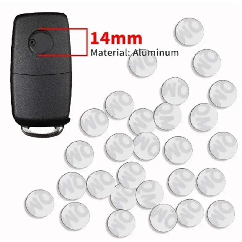 New 14mm Fob Car Logo Sticker For Car Remote Control Key For Volkswagen Mazda Honda Lada Nismo Seat Skoda Peugeot Mitsubishi