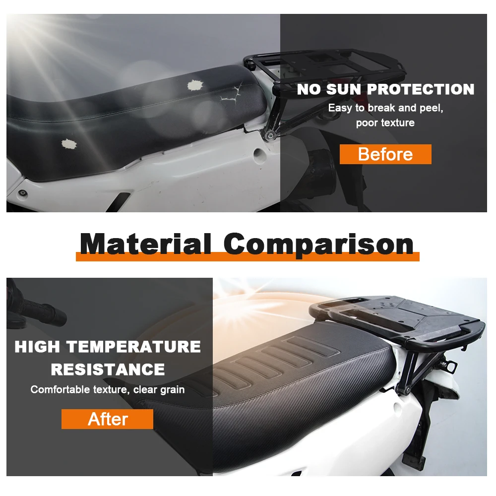 Motorcycle For Kawasaki KLR650 2008-2018 KLR 650 Seat Cover PVC Leather Waterproof Seat Saddle Cushion Cover Non-Slip seat cover