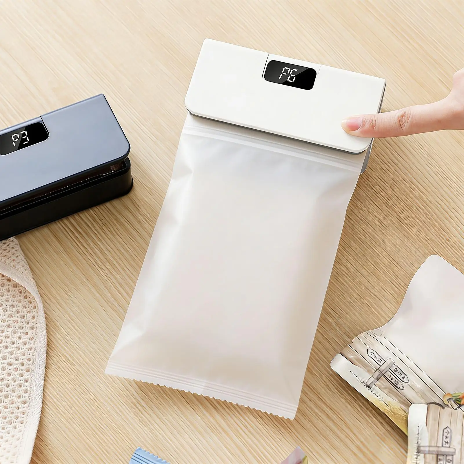 Máquina Selladora de Bolsas Magnética de 6 Niveles, Herramienta Magnética Portátil para Sellar Alimentos, para Snacks, Papas Fritas, Sándwiches, Cocina