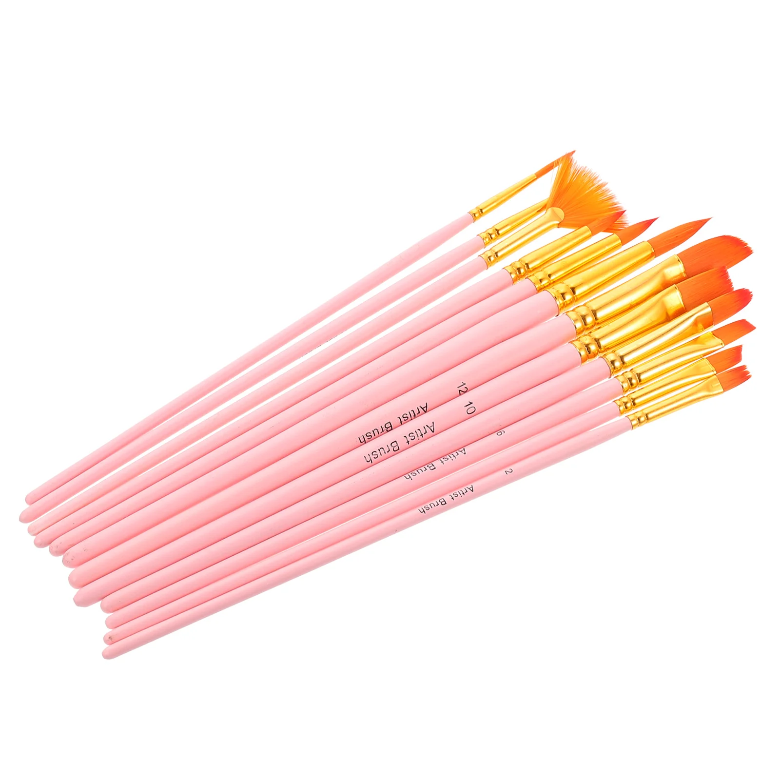 

12 Pcs Paint Brushes Set Professional Watercolor Nylon Hair Aluminum Tube Safe Students Acrylic Painting Drawing Gifts