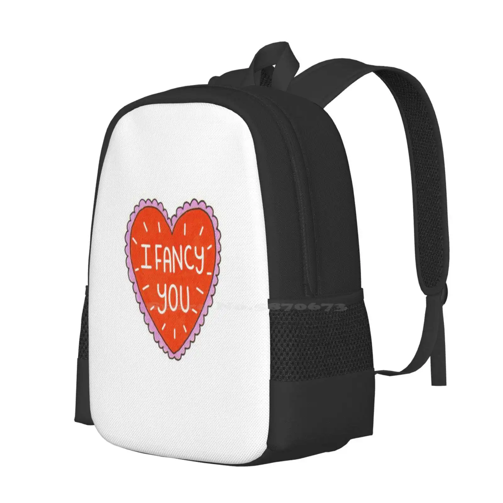 I Fancy You Fashion Pattern Design Travel Laptop School Backpack Bag I Love You I Fancy You Red Lovely Hearts Happy Valentines