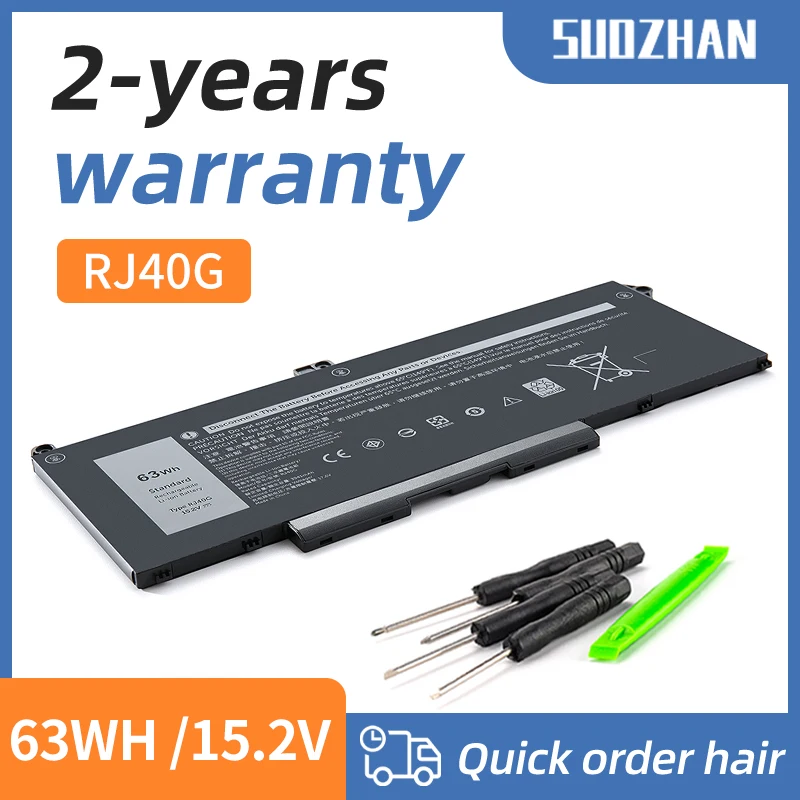 

SUOZHAN 15.2V 63Wh RJ40G Battery For DELL Latitude 14 5420 15 5520 3560 XPC5H CHKFM FDTCY 9D3YW 758J7 WY9DX M033W 4ICP5/57/79