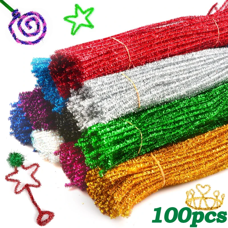 100 stücke bunte Plüsch Twister Stick Spielzeug DIY handgemachte Blumenstrauß Material Pack Verschlüsse lung Plüsch Twister Stick Puzzle Spielzeug