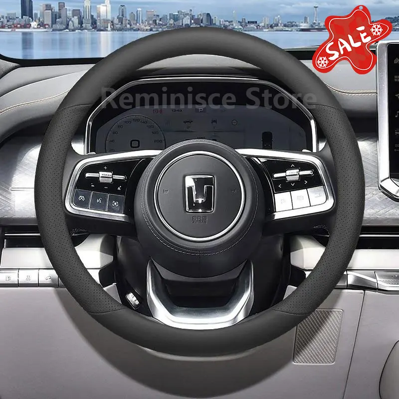 Non-slip Leather Car Steering Wheel Cover For GWM Tank 300 400 500 700 2025 2026 Car Styling Auto Interior TANK 300 Accessories