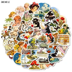 50PCS Vintage Sea Wave Doodle Sticker Japanese Style Ukiyo-e Art Kids For Stationery Laptop Guitar Decals Graffiti Sticker F4
