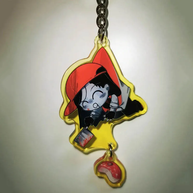أنيمي يي شي جزار الغرور تأثيري المفاتيح الاكريليك قلادة كيرينغ الوجهين مفتاح سلسلة حقيبة الملحقات تجهيزات حفلة الهالوين
