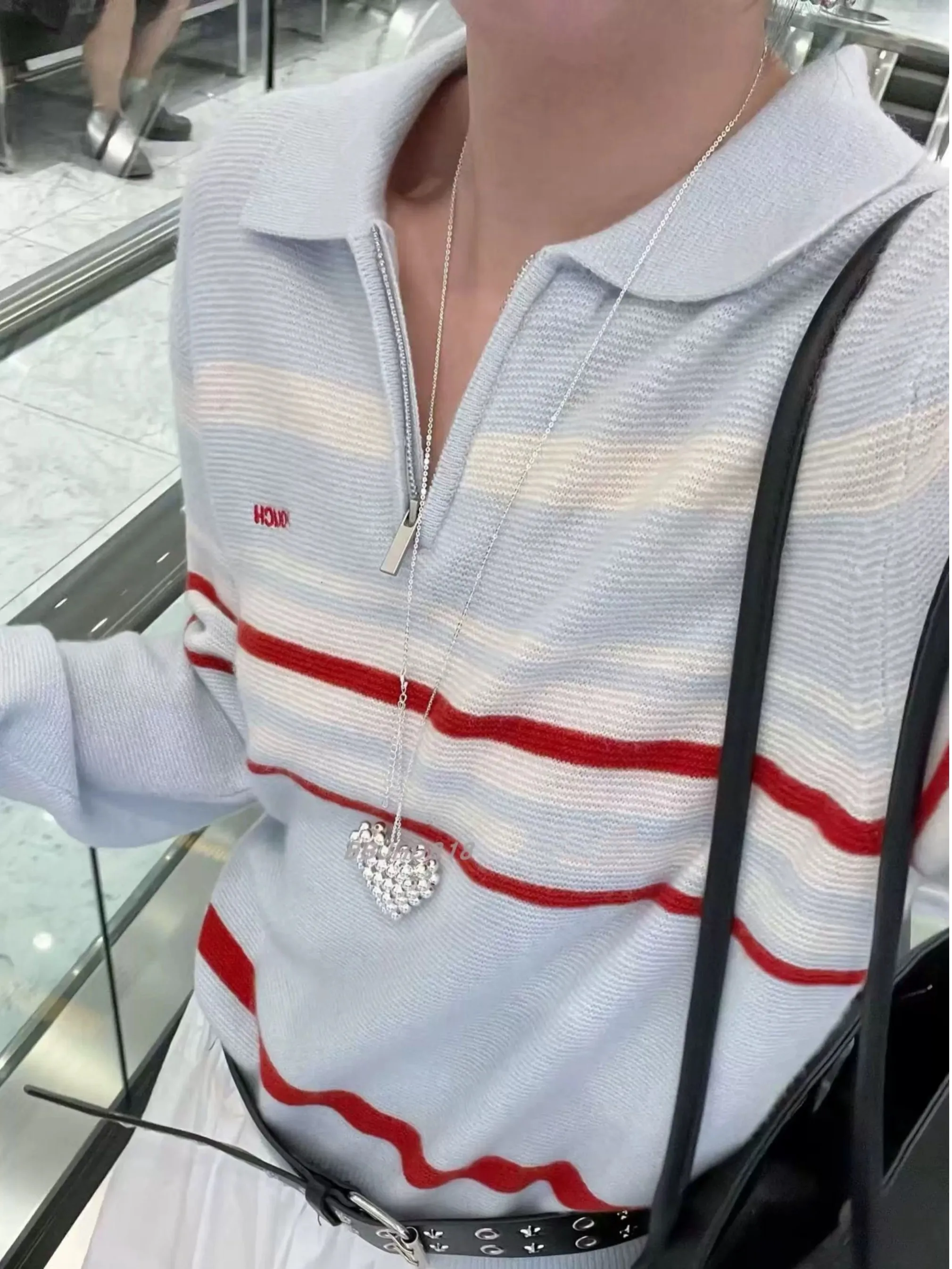 

Шикарный осенний винтажный вязаный свитер в полоску с воротником на молнии, универсальный женский модный вязаный топ небольшого размера с f-молнией