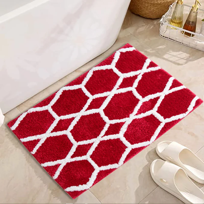 

Tufted Non-Slip Rug Diamond Pattern Bathroom Flocking Carpet Mat Room Entry Floor Mats Bedroom Bedside Rugs