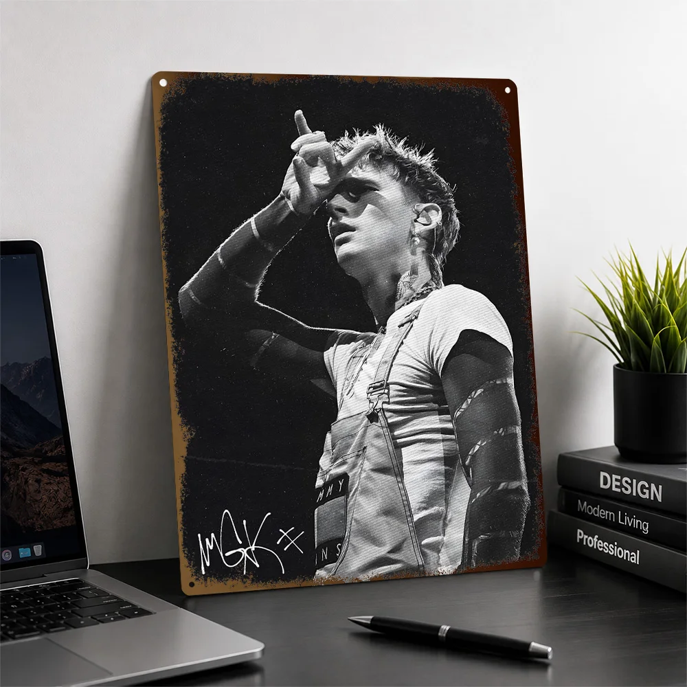 Machine Gun Kelly Performing Printed Poster Customized Aluminum Metal Sign Vivid Rock Legend Tribute Wall Art For Music Lovers
