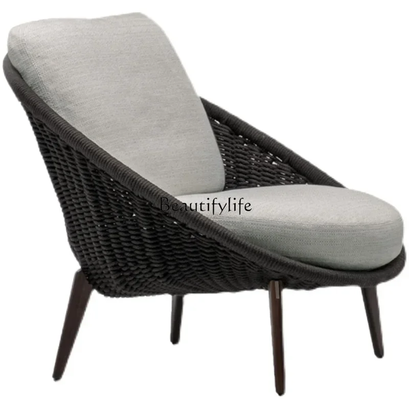 

Small Apartment Nordic Patio Garden Sofas Simple Courtyard Balcony Leisure Sofa Chair Outdoor Restaurant Hotel Villa Single Sofa