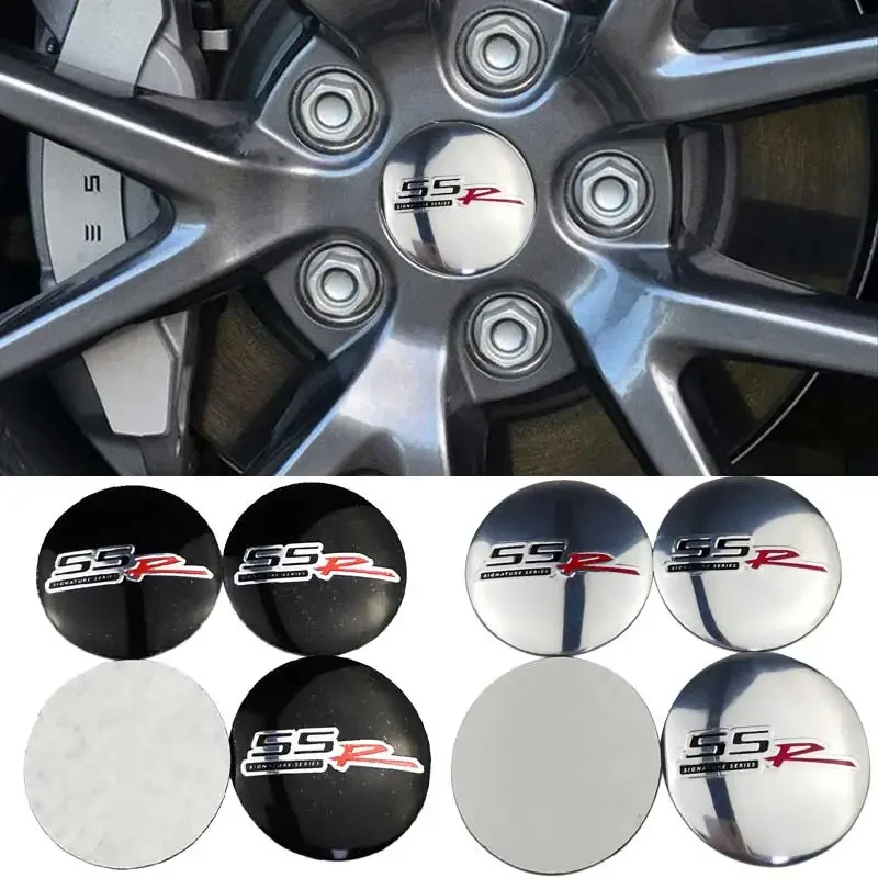 

56mm Car Wheel Center Stickers Tire Hub Caps Decals SSR for Chevrolet Trax Cruze Malibu Camaro Cavalier Equinox Orlando
