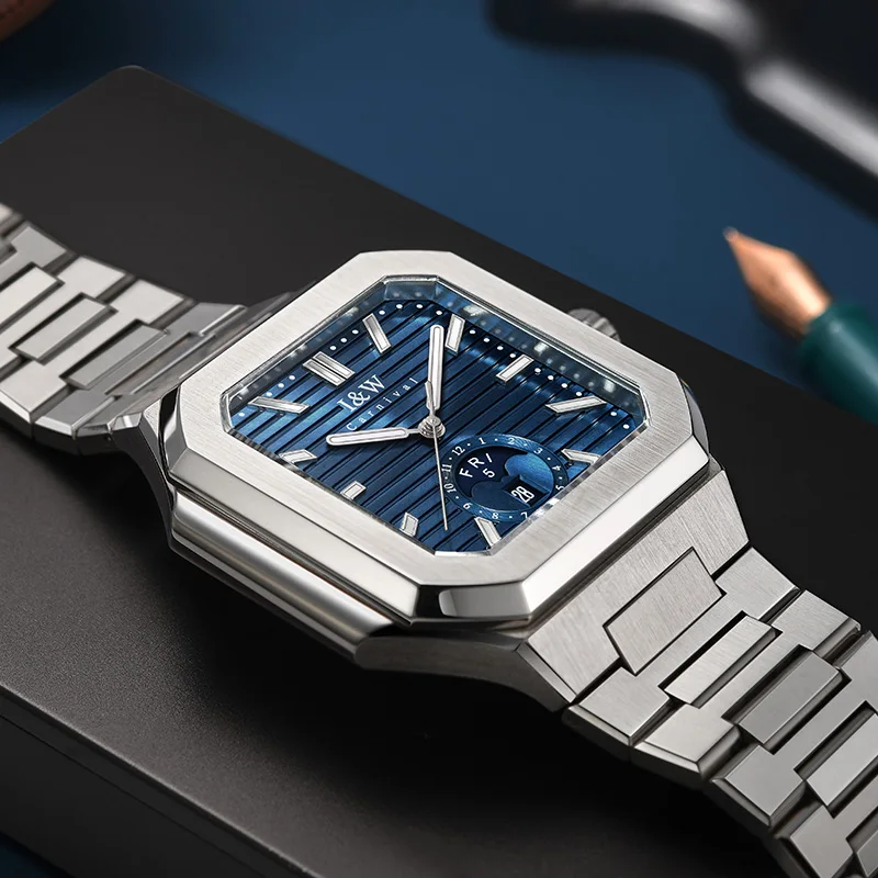 Montre Carnival Brand Luxury Watch for Man Fashion Waterproof Rose Gold Silver Calendar Automatic Mechanical Wristwatches Reloj
