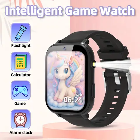 Kids Game Smart Watch - Unicorn Cartoon Touch Screen Wristwatch with Flashlight Calculator Alarm Clock for Boys & Girls