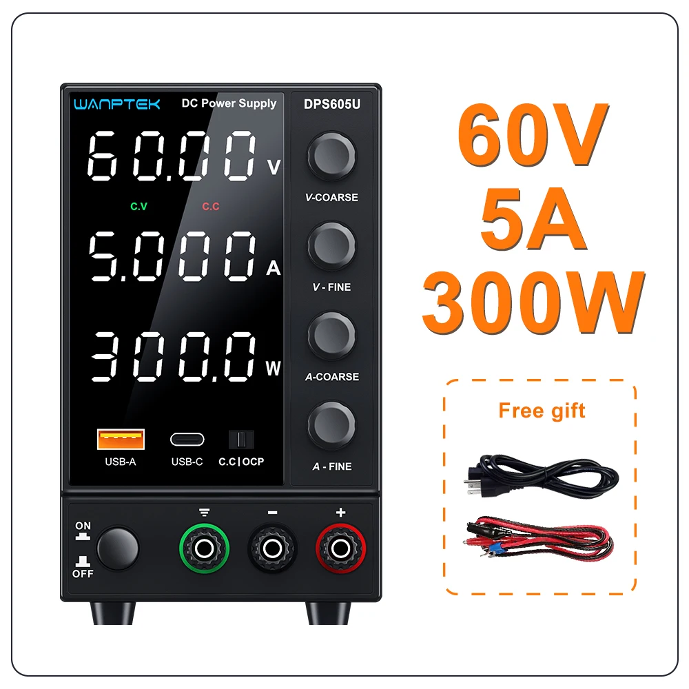 Wanptek DC-Labor-Netzteil, 30 V, 60 V, 120 V, einstellbarer Spannungsregler, voreingestellter Spannungsstrom, Doppeleingangsspannung, 220 V/110 V