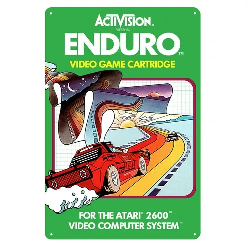 Enduro Retro Video Game Metal Poster - Tin Sign Size 20*30cm