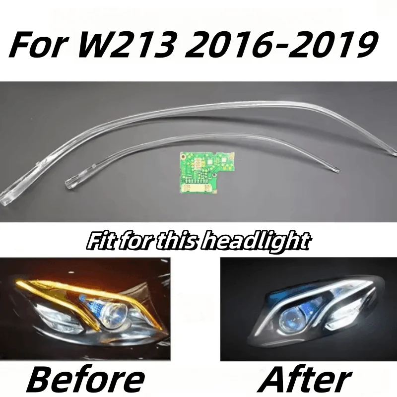 

White Light Guide Tube For Mercedes Benz Angel Eye E Class W213 2016 2017 2018 2019 LED Ballasts Circuit Board DRL MicroChips