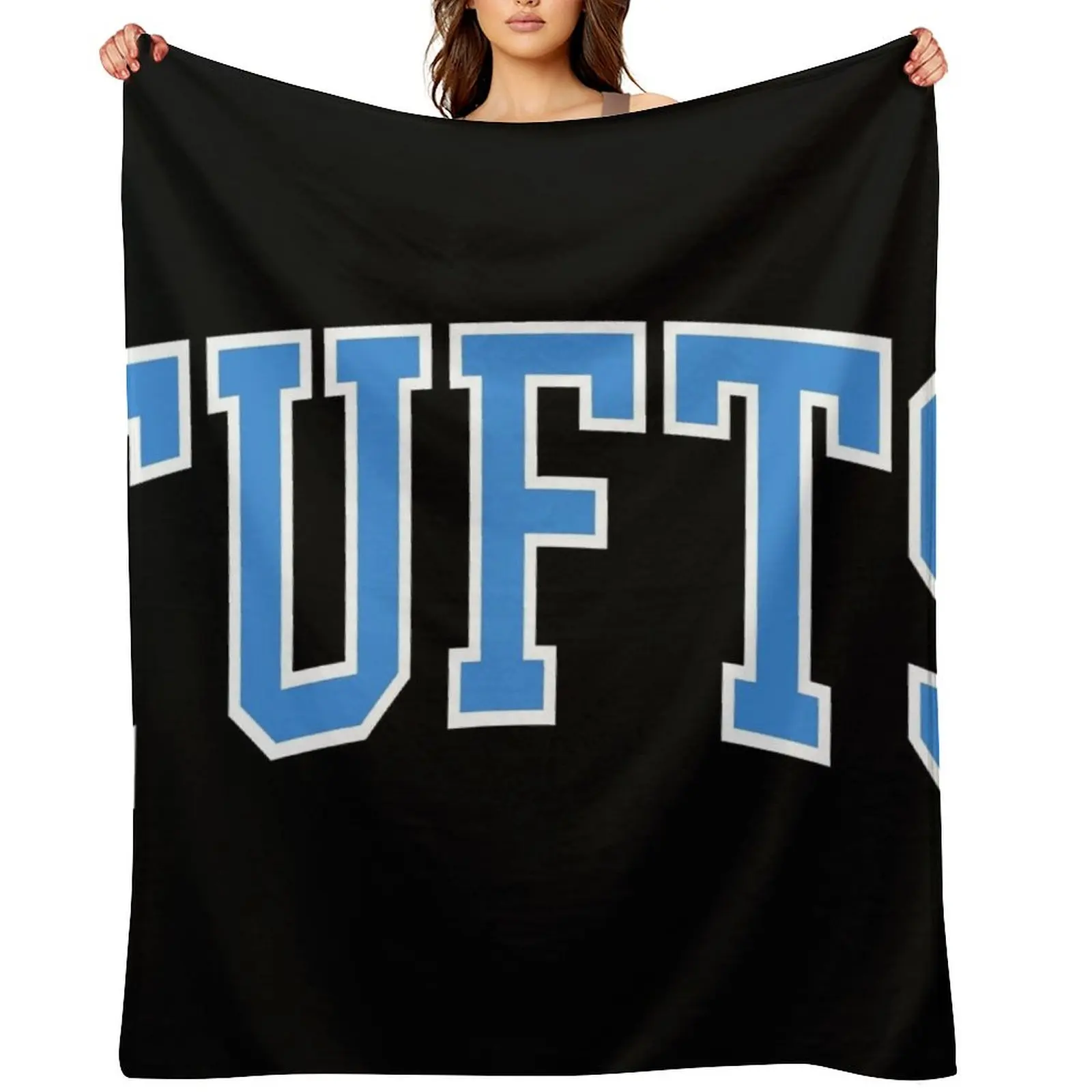 

tufts - college font curved Throw Blanket Bed covers Decorative Throw Plush Blankets