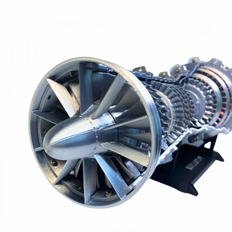 55CM 1/24 Fighter Aircraft Turbojet Engine GEJ79 Assembly Model 3D Printing Action Figure Collection Toys Ornament with LED Gift