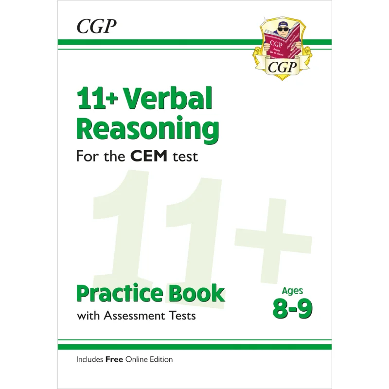 

11 книга CEM Verbal Masoning Practice. Тесты на оценка в возрасте 899 с онлайн-издами. Книги CGP 9781789081695